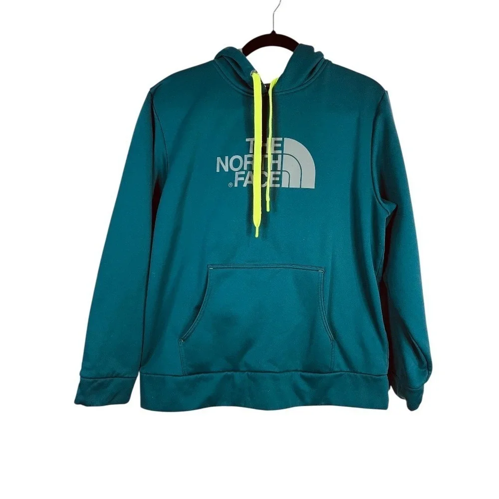 The North Face Mens Teal Blue Pullover Hoodie w/ logo - Size Large